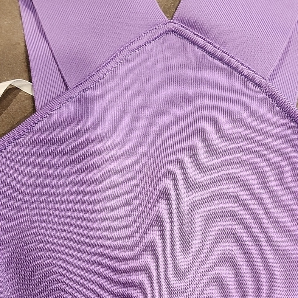 Herve Leger Purple Crop Top NWT - Picture 6 of 7